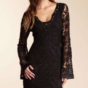 Black Lace Beaded Dress